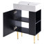 Meuble-lavabo 21,6 po, armoire combinée, meuble de rangement pour salle de bain, lavabo simple en céramique, rangement à droite-721436105