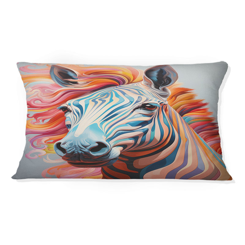 Coussin décoratif à imprimé zébré coloré - Op Art