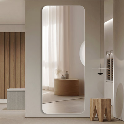 60"X 15" Inch Full Body Round Corner Mirror For Living Room Bedroom Cloakroom Wall Hanging With Hanging Hole High Quality 5mm Silver Mirror Explosion-Proof Glass