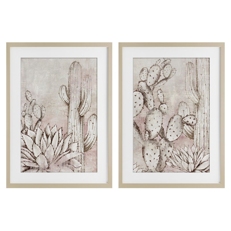 Botanical Oasis Guardians, ensemble de 2 reproductions encadrées sous verre, design par Luna Mavis, H 20 po x l 14 po