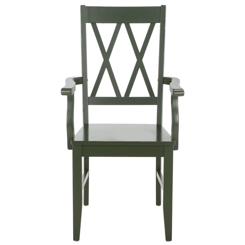 Yelena Double X-Back Arm Chair, Dark Green