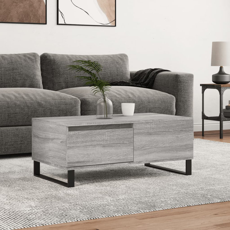 Azianna Sled Coffee Table with Storage, Grey Sonoma