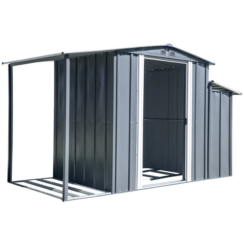 Gray 11 ft x 5 ft Steel Utility Storage Shed