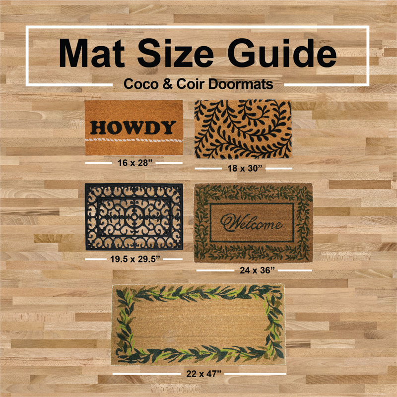 Pineapple Coir Outdoor Doormat, 18x30 Inches