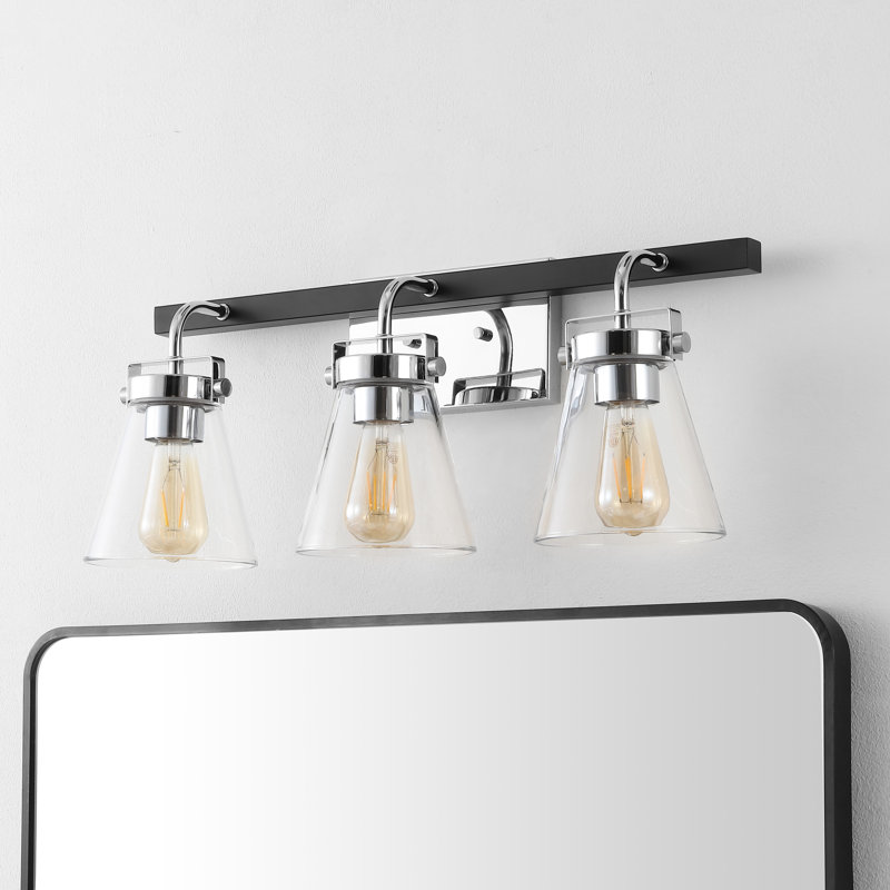 Applique murale en fer Keels, Chrome / Noir