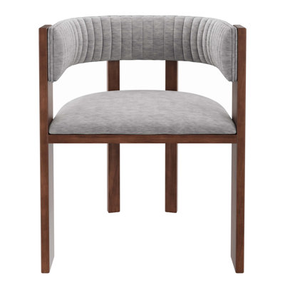 Chaise de salle à manger unique en bois à dossier courbé avec coussin de protection convenant à la cuisine ou à la salle à manger (ensemble de 2, gris)