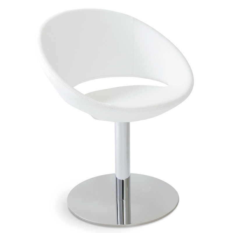 Fauteuil demi-tonneau de 23,75 po de largeur, Simili cuir blanc