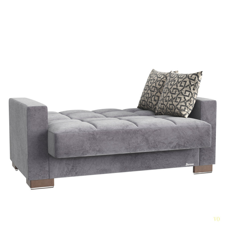 Causeuse rembourrée en bois avec rangement Collection, Gris