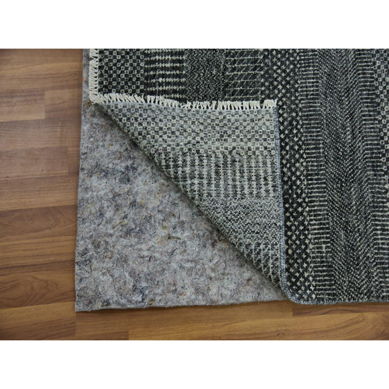 Tapis de couloir gris 100% laine noué à la main 2 pi 7 po x 26 pi 2 po Pantone 379F7A3623FC4F8EAC6D57BE55B6E02B