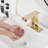 Auto-P-3007-Gold Automatic Sensor Polished Gold Touchless Bathroom Sink Faucet With Drain Assembly-129258570