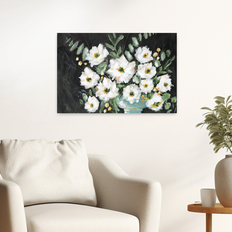 Art contemporain de fleurs printanières fantaisistes, H 24 po x l 16 po