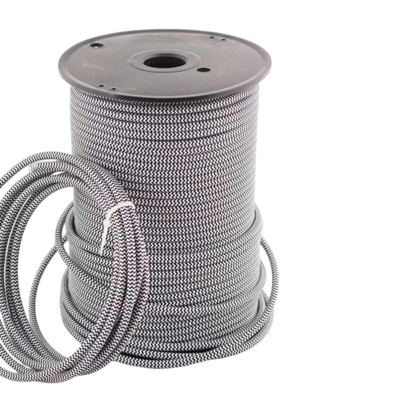 Sidalee 2Core Round Fabric, Vintage Style Italian Braided 0.75Mm Flexible Lighting Electrical for UK Lighting Cable