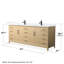 Janna 84" Freestanding Double Bathroom Vanity with Quartz Top-142245402-142245400-142245401