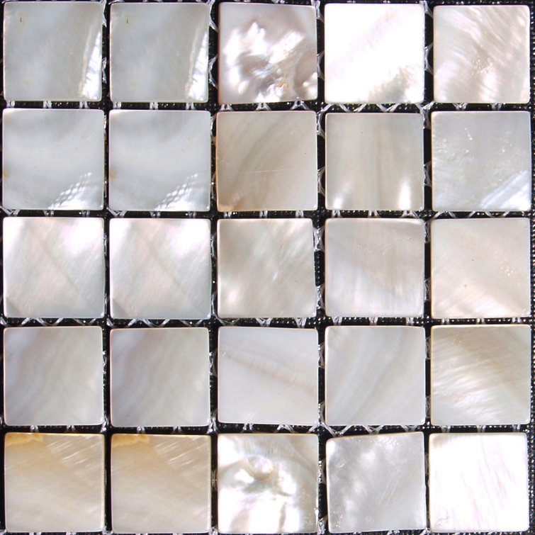 SeaTile 0.6" x 0.6" Seashell Grid Mosaic Wall & Floor Tile