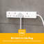GEEPAS 4 Gang Extension Lead, 2M Cable | 4-Way Plug Extension Cable, Overload Protection | Wall Mountable & Multi Socket Mains Strip For Home Bedroom Office | Heavy Duty UK Plug | White Pack Of 2