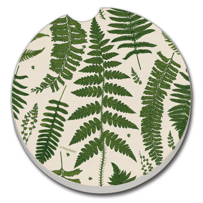 Dakota Fields Natural Ferns Single Car Coaster for Vehicle Cup Holder