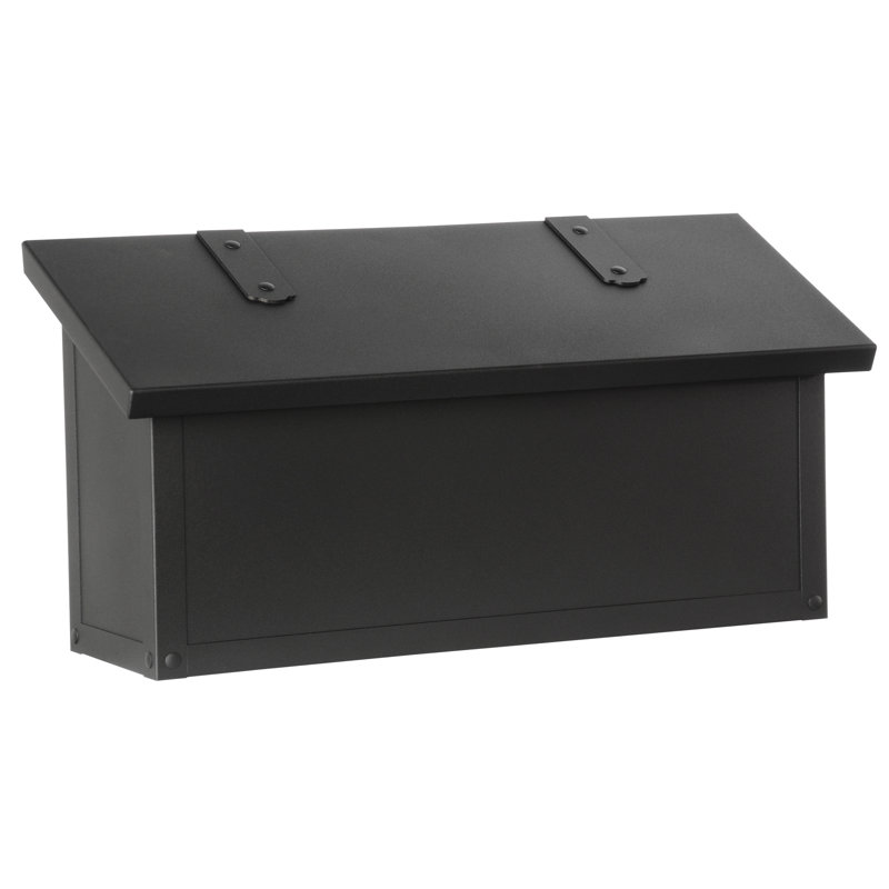Boîte aux lettres murale classique, Noir texturé, H 8,25 po x l 16,5 po x P 5,63 po