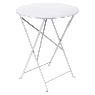 Bistro Round Metal Folding Outdoor Bistro Table With Umbrella Hole , in. W in. D