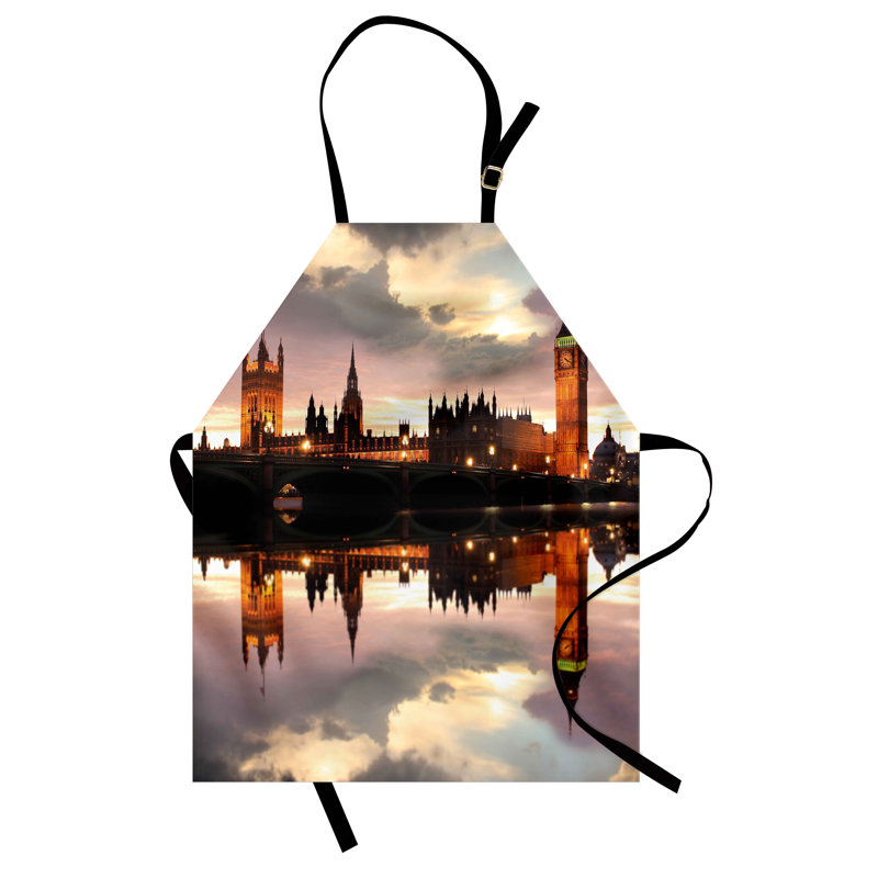Tablier East Urban Home Urban unisexe, soirée Big Ben, taille adulte, gris cannelle