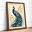 Ornamental Peacock Japandi - Framed Print-1116546996-1116547000
