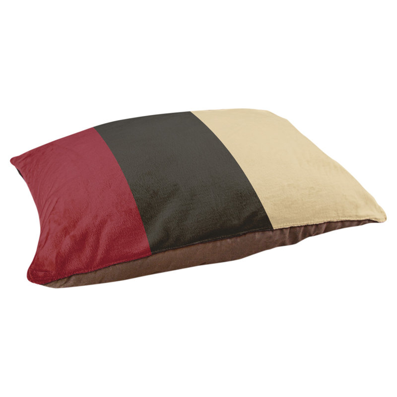 Coussin pour chien hockey Las Vegas, Grand (l 50 po x P 40 po x H 17 po), Rouge brique / noir / sable du désert