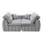 Canapé tissé à compression en chenille rayée, canapé compact à rangée droite avec éponge haute densité, aucun assemblage requis-1517000857