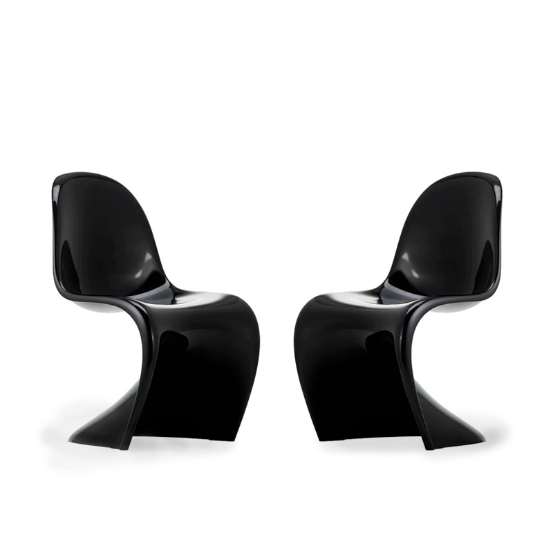 17'' H Stacking Side Chair, Shinny Black
