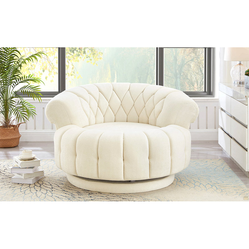 Fauteuil d'appoint pivotant 360 °, Beige