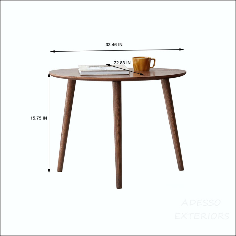 Table basse en chêne massif en forme de galet avec niveaux décalés