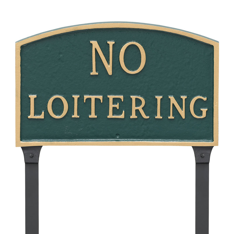 Weather Resistant Metal Garden Sign, Hunter Green/Gold, 13" H x 21" W x 0.25" D