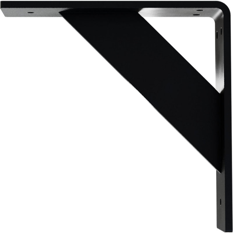 Support traditionnel en acier, H 8 po x l 2 po x P 8 po, Noir thermolaqué