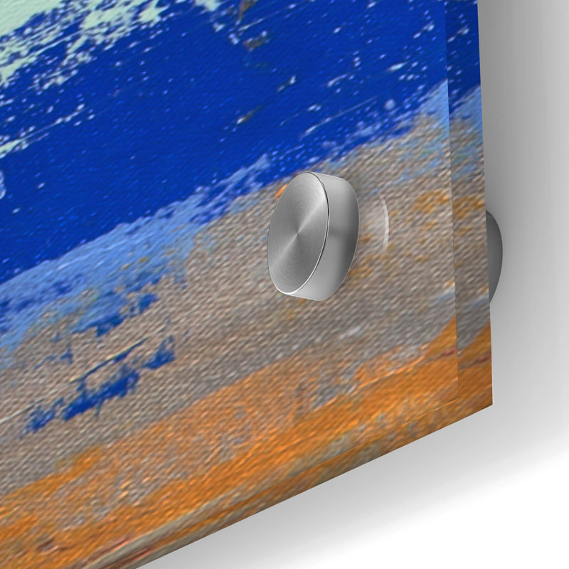 «Blue and Metal 1» par Hilary Winfield, H 48 po x l 16 po x P 0,2 po