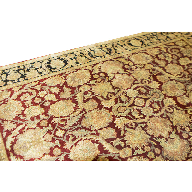 High-Quality Hand-Knotted Red And Gold Area Rug