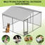 Niche pour chien 10 x 10 pi avec poste d'alimentation, housse imperméable et abri en métal
