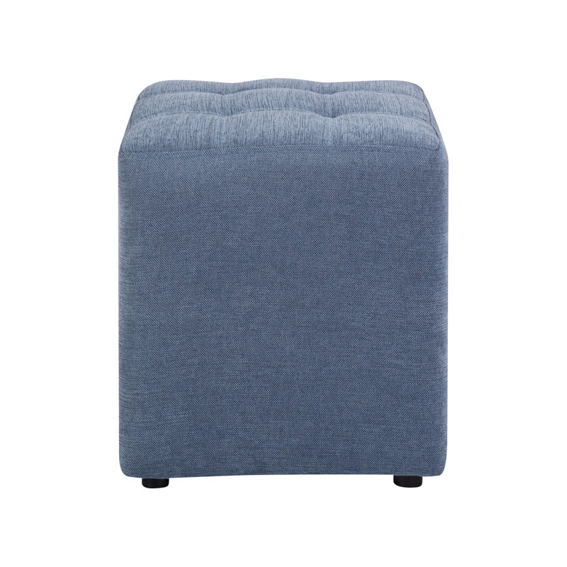 Hadasha 38cm Wide Tufted Square Cube Ottoman, Blue