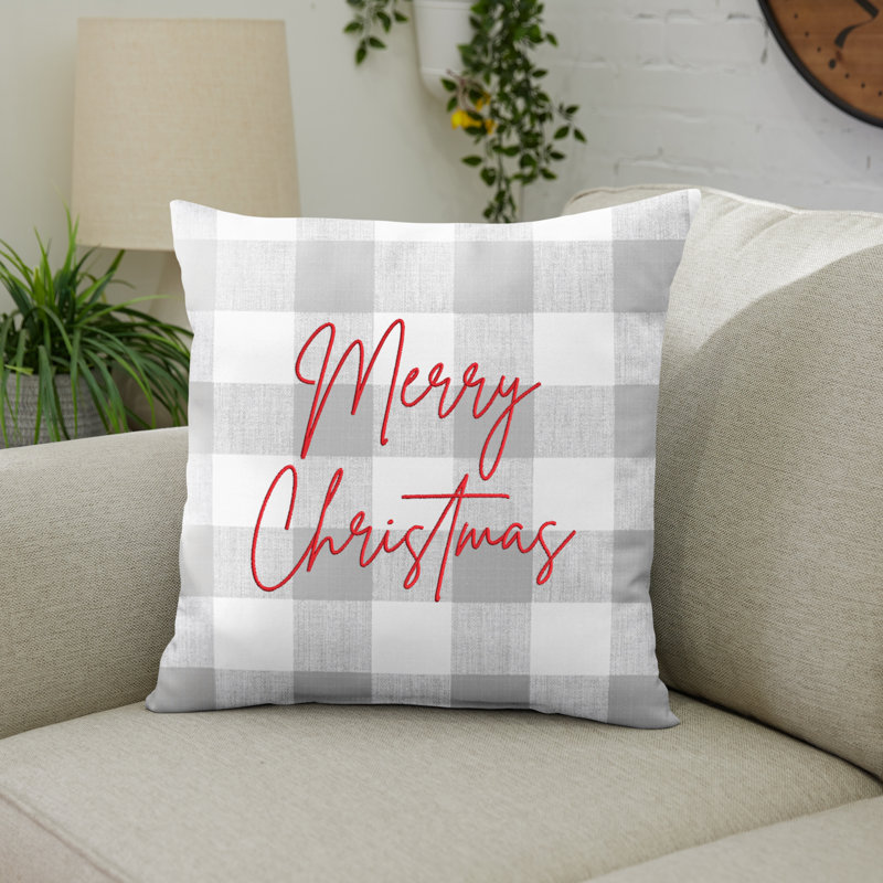  Housse de coussin d'extérieur carré Merry Christmas, 18 po x 18 po, Carré