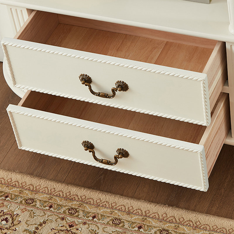 Console blanche en bois massif, H 32,68 po x l 35,43 po x P 11,81 po