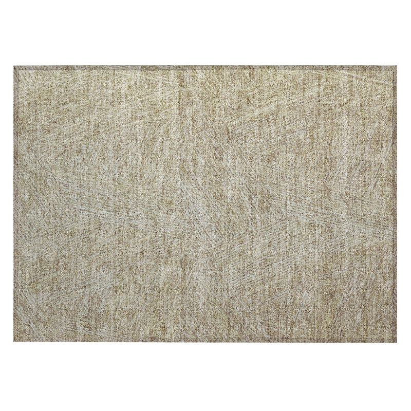 Putty Rectangular Machine Washable Indoor/Outdoor Rug