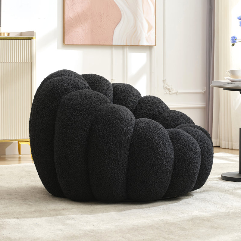 Chaise pivotante rembourrée Cerone, Noir