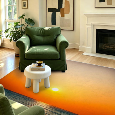 Clear Machine Washable,Sun Ocean Beautiful Sunset Sunrise Indoor Area Rug