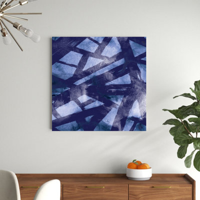 "Marine Paint Strokes Over Watercolor", reproduction d'art sur toile tendue