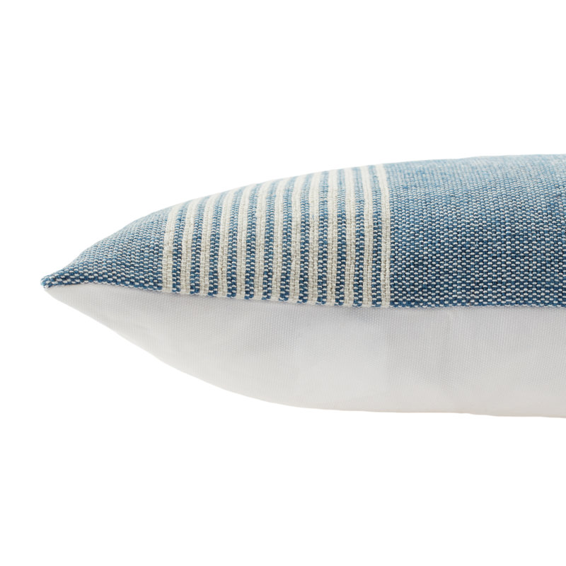 Housse et insert de coussin pour l'extérieur Samsa, Bleu / ivoire, Housse de coussin seulement - sans coussin