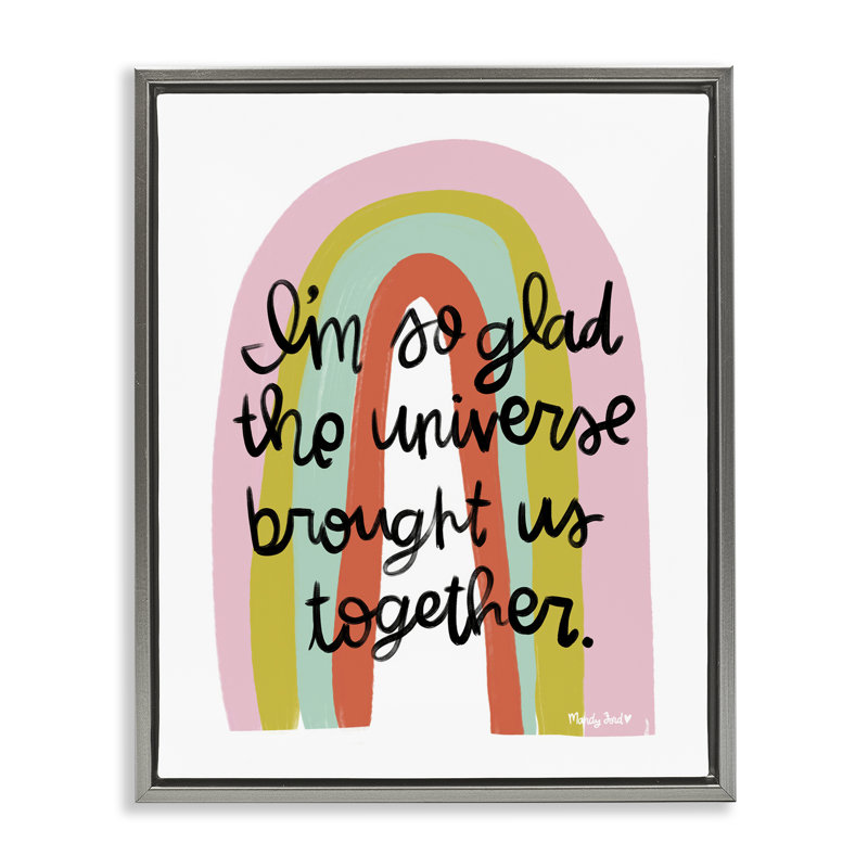 Cadre flottant «Universal Us Us Together», design par Mandy Ford Art + Illustration, Cadre flottant gris lustré