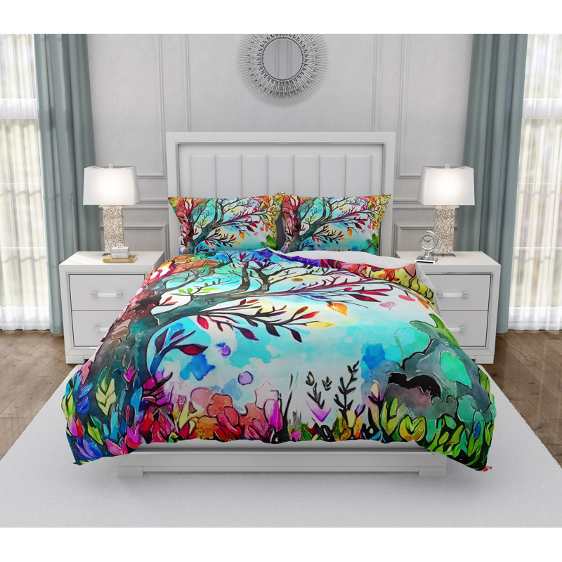Floral Duvet Cover, Twin Duvet Cover + 1 Queen Sham