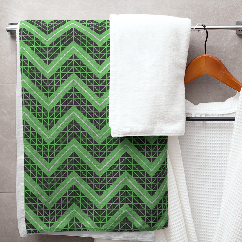 Stephenie Bath Towel, Green/Black