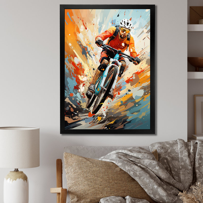 Bicycle Abstracted Trails An I - Bicycle Wall Art Prints, Cadre photo noir, H 40 po x l 30 po x P 1,5 po