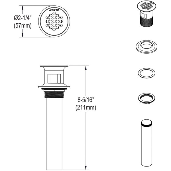 1.25 Grid Kitchen Sink Drain