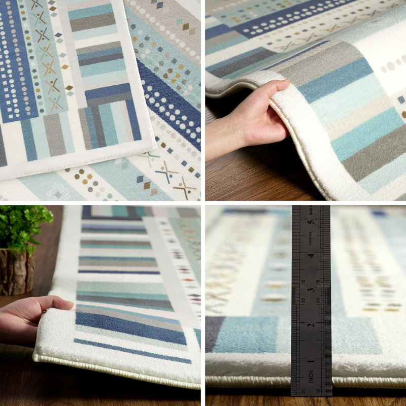 Rectangle Devaughnte Commercial Use Area Rug with Non-Slip Backing, Rectangle 2'11" x 5'