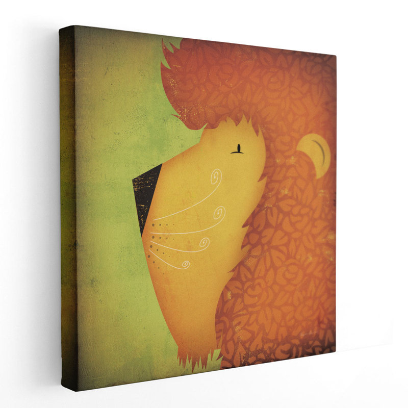 Lion Wow - reproduction d'art sur toile, H 40 po x l 40 po