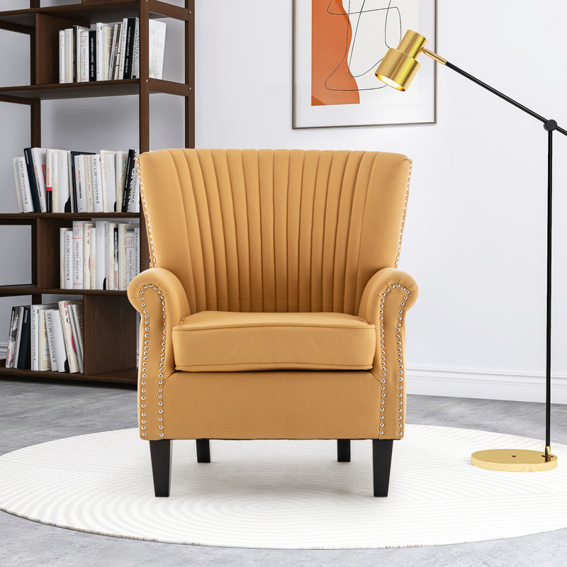 Fauteuil l 31,59 po, Polyester jaune